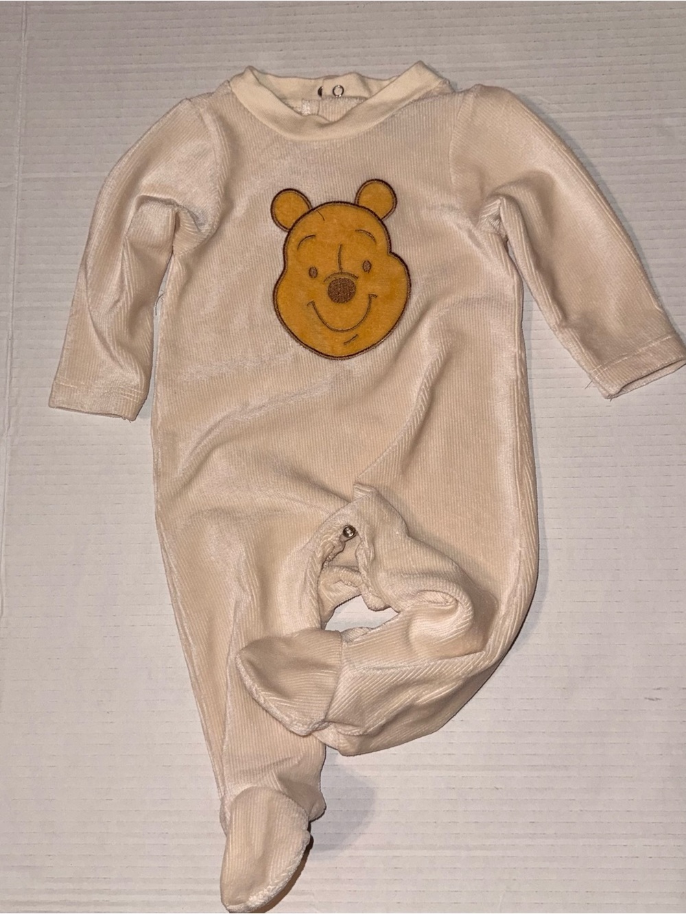 Disney Cream Winnie the Pooh Footed One-Piece